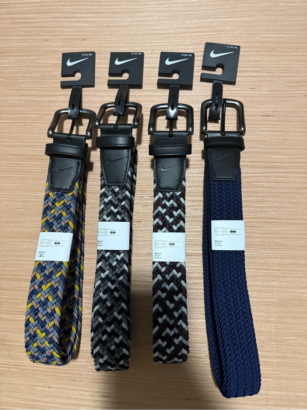 NWT | (4) Nike G-Flex Stretch Woven Golf Belts | Medium (34 - 36)